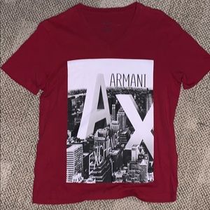 Small wine color Armani exchange shirt